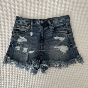 Gap High Waisted 3” Denim Shorts Destroyed and Frayed